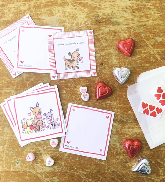 Puppy Love Valentine Note Card Set of 8