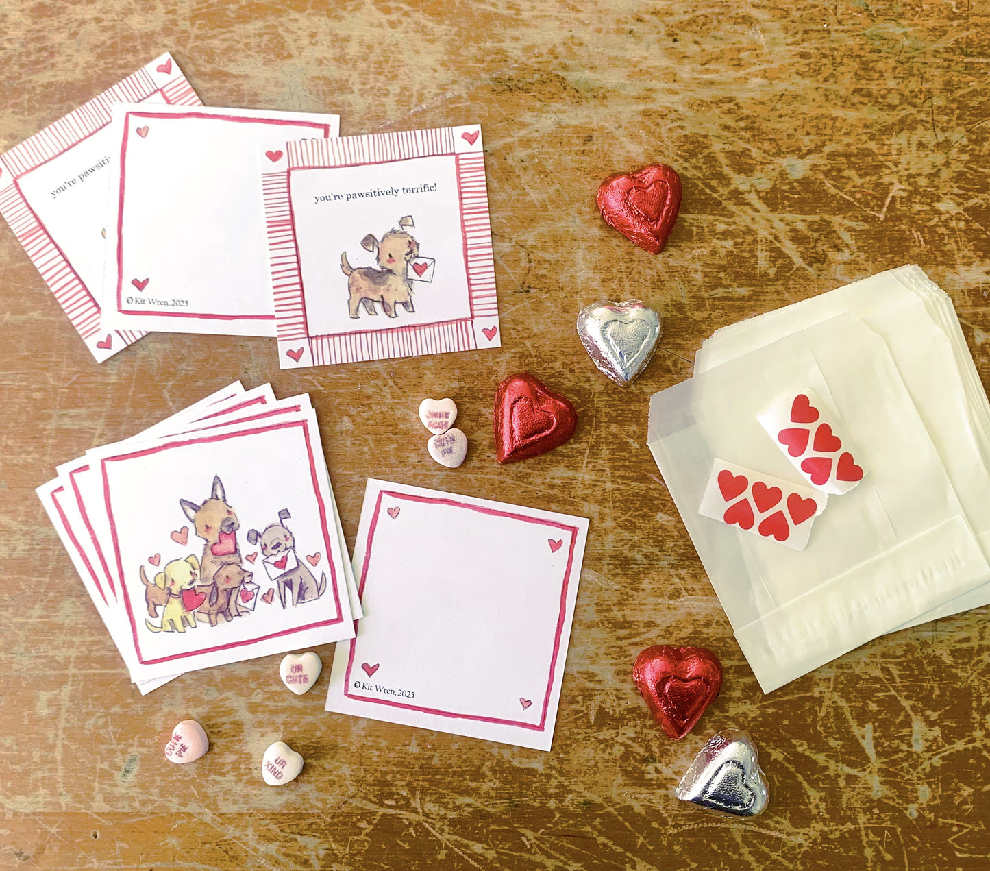 Puppy Love Valentine Note Card Set of 8