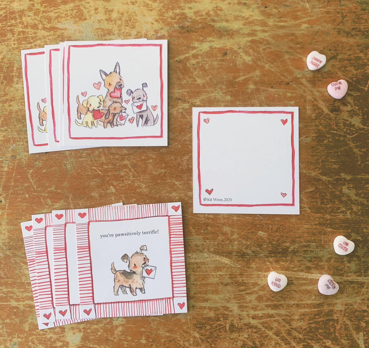 Puppy Love Valentine Note Card Set of 8